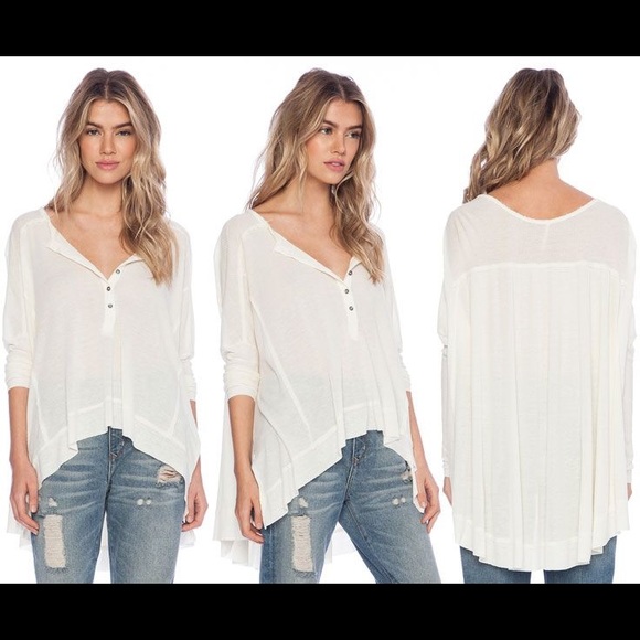 Free People Tops - Free People Slouchy White Shirt